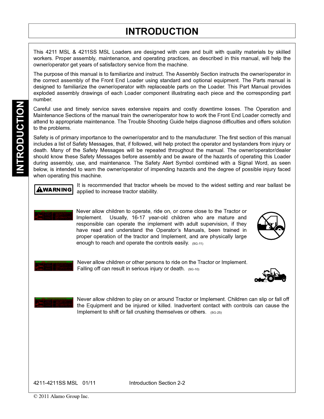 Alamo 4211 MSL manual Introduction 