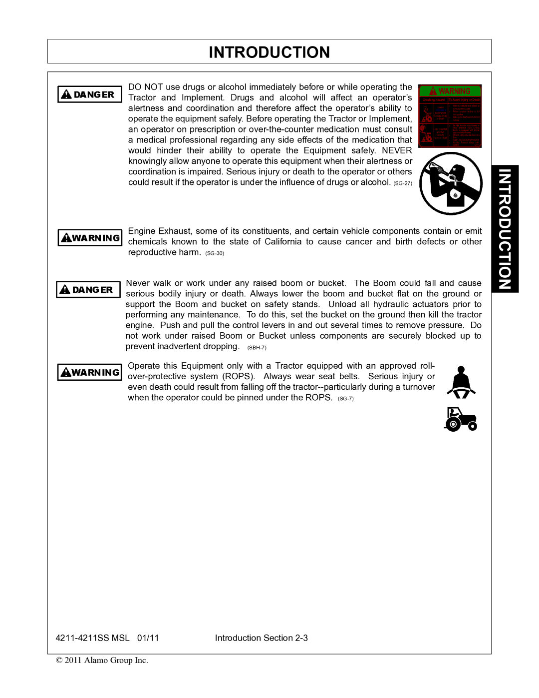 Alamo 4211 MSL manual Introduction 