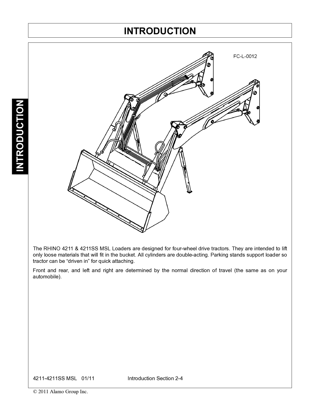 Alamo 4211 MSL manual Introduction 