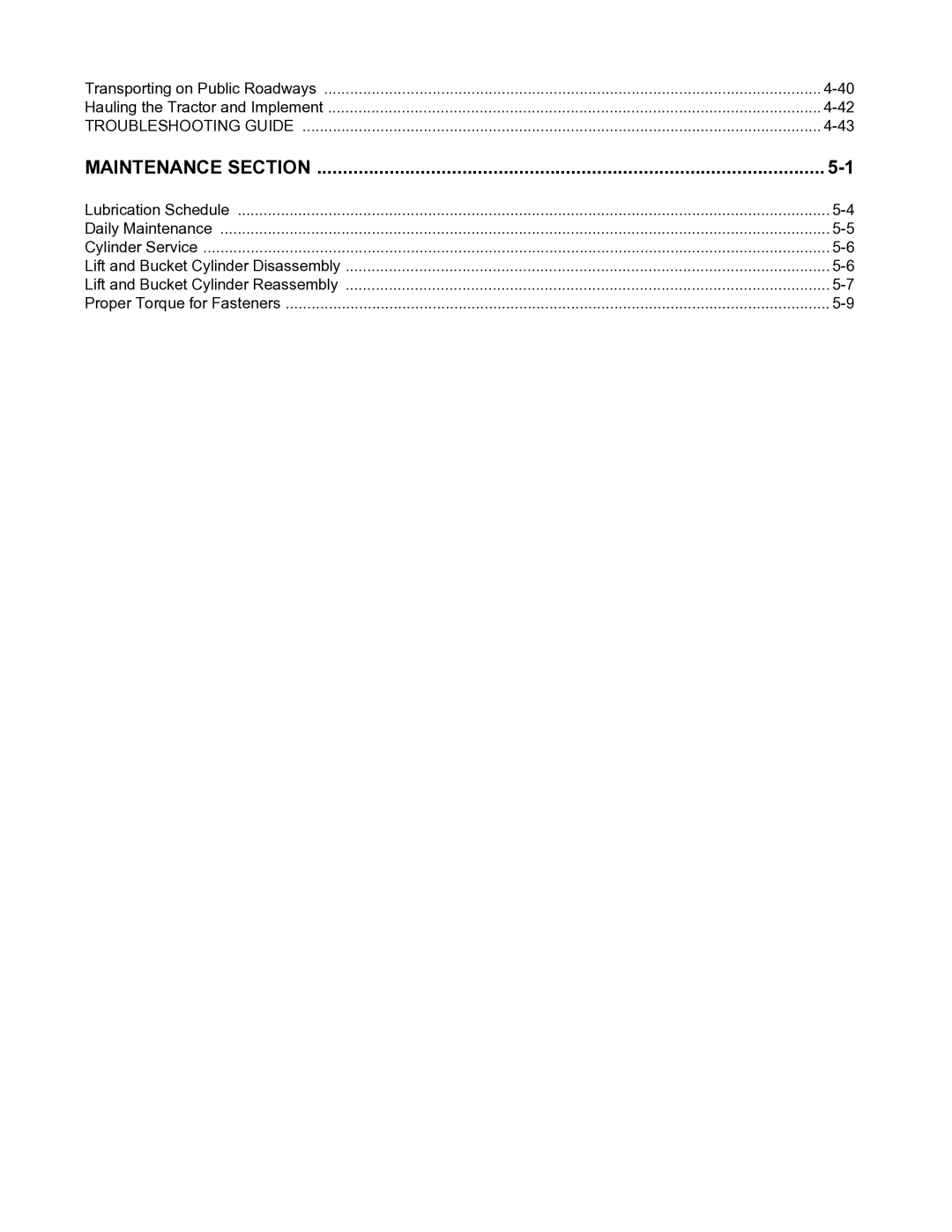 Alamo 4211 MSL manual Maintenance Section 