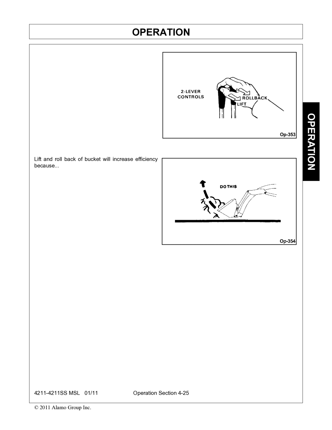 Alamo 4211 MSL manual Operation 