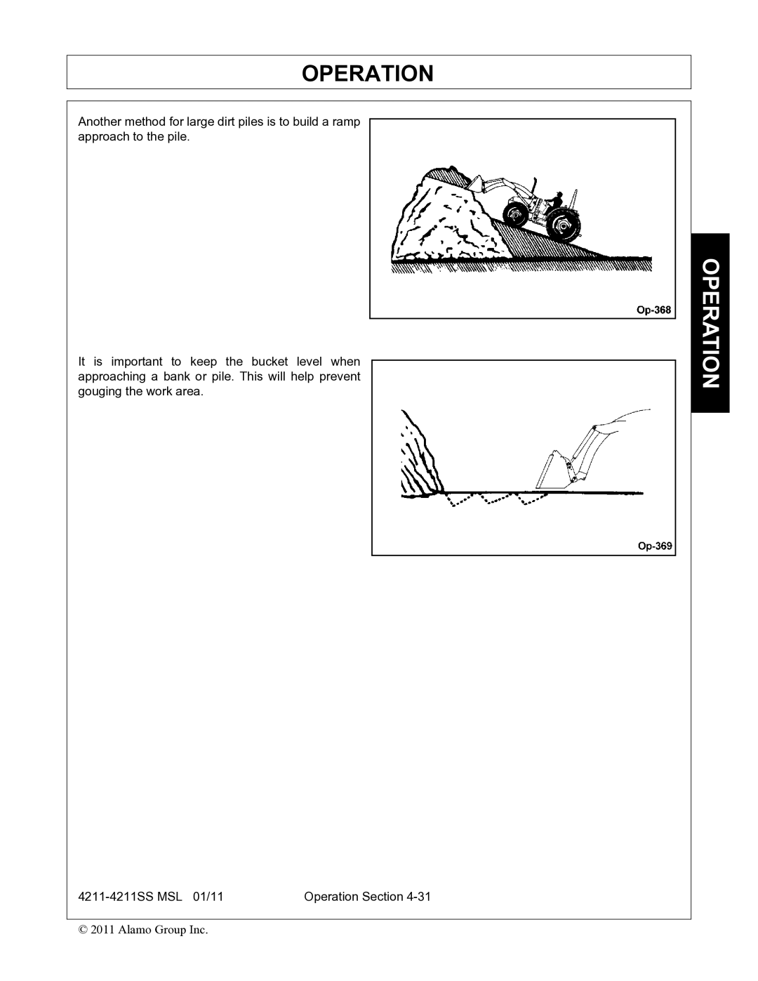 Alamo 4211 MSL manual Operation 