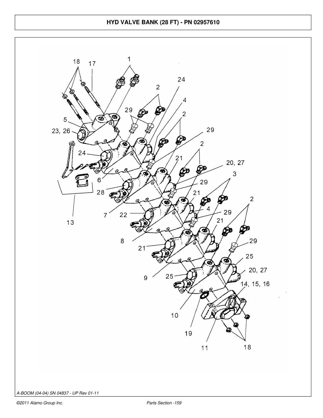 Alamo 4837 manual HYD Valve Bank 28 FT PN 