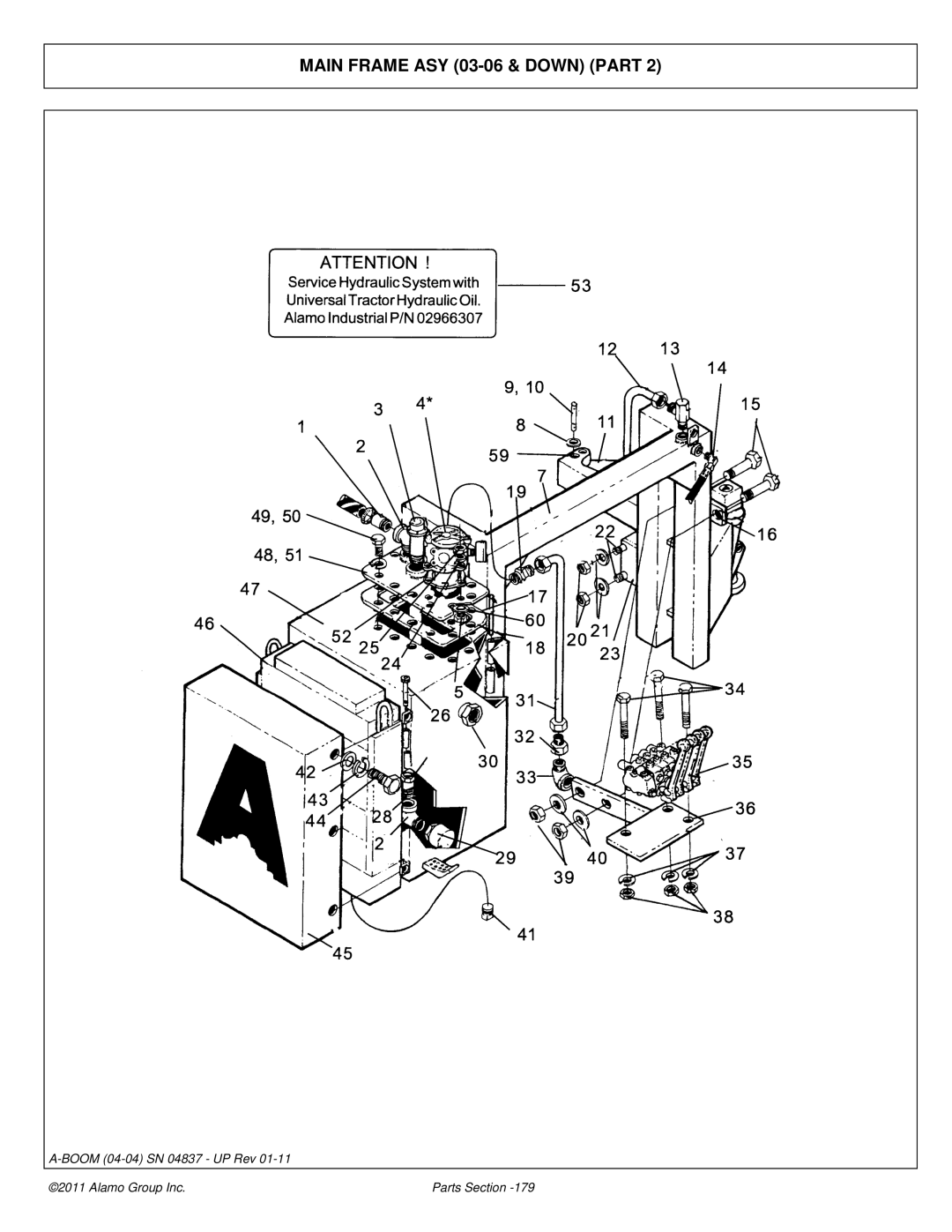 Alamo 4837 manual Main Frame ASY 03-06 & Down Part 