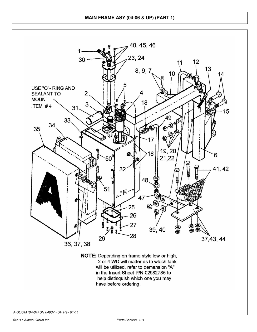 Alamo 4837 manual Main Frame ASY 04-06 & UP Part 