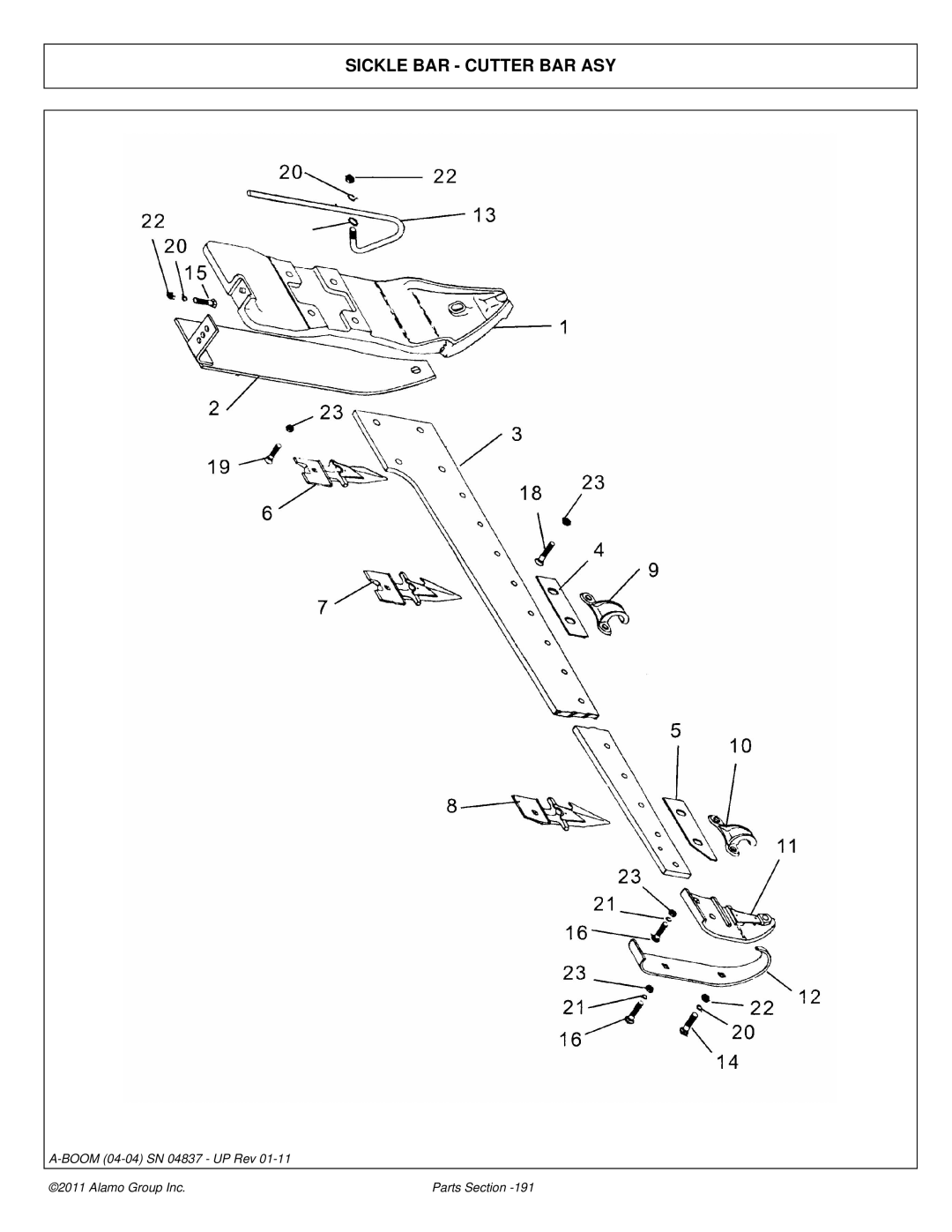 Alamo 4837 manual Sickle BAR Cutter BAR ASY 