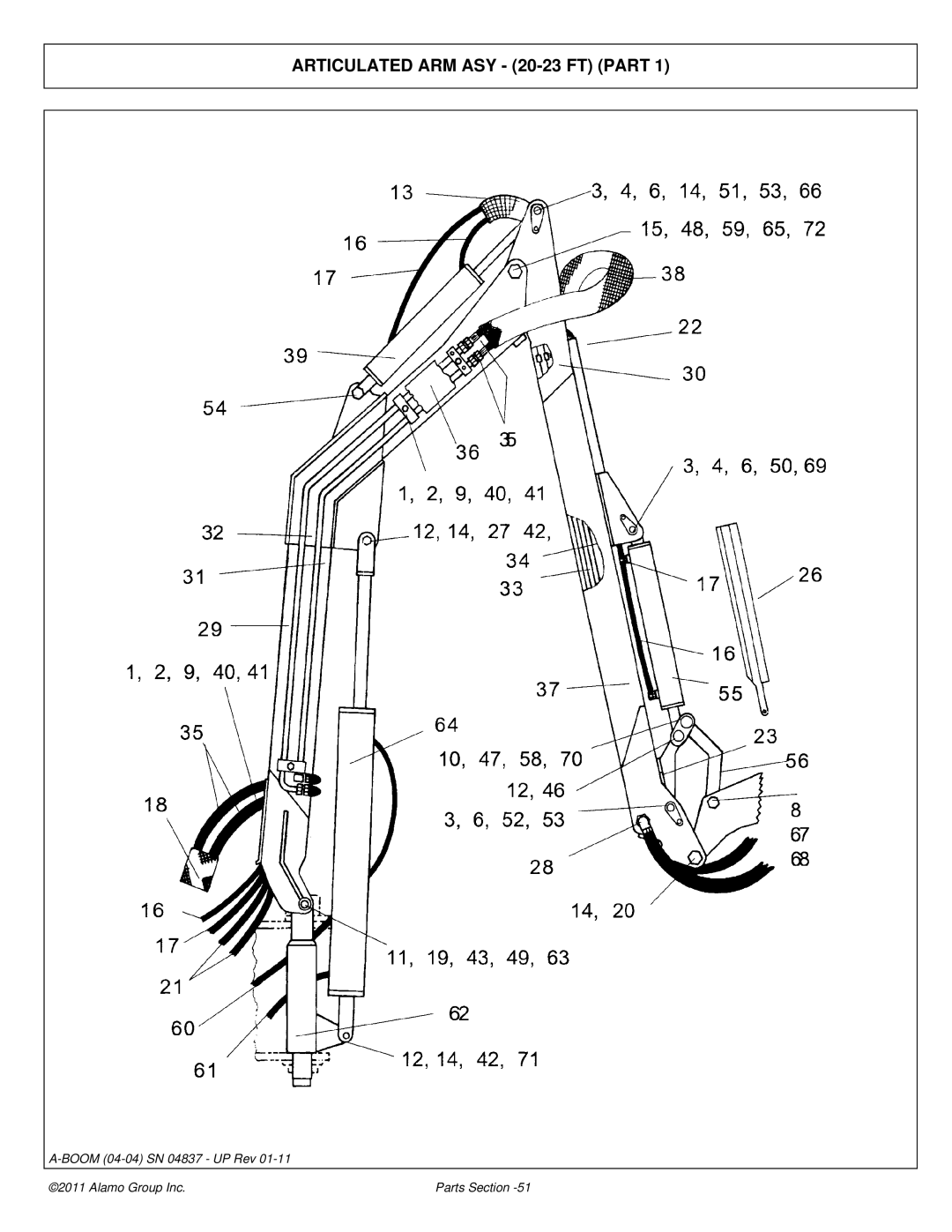 Alamo 4837 manual Articulated ARM ASY 20-23 FT Part 