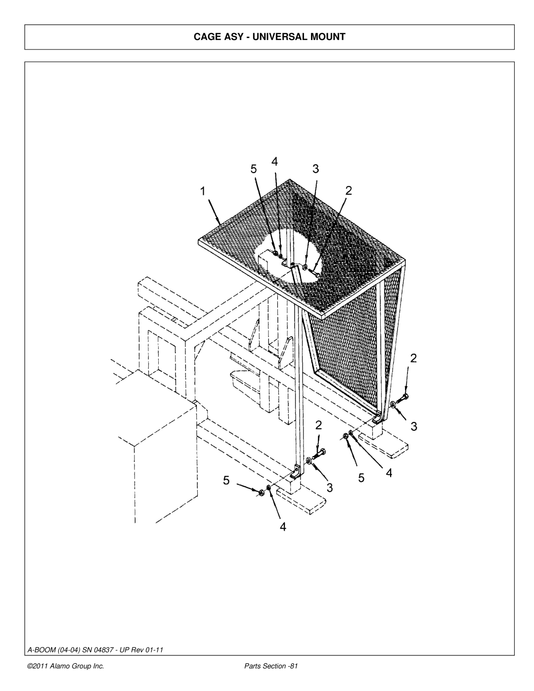 Alamo 4837 manual Cage ASY Universal Mount 