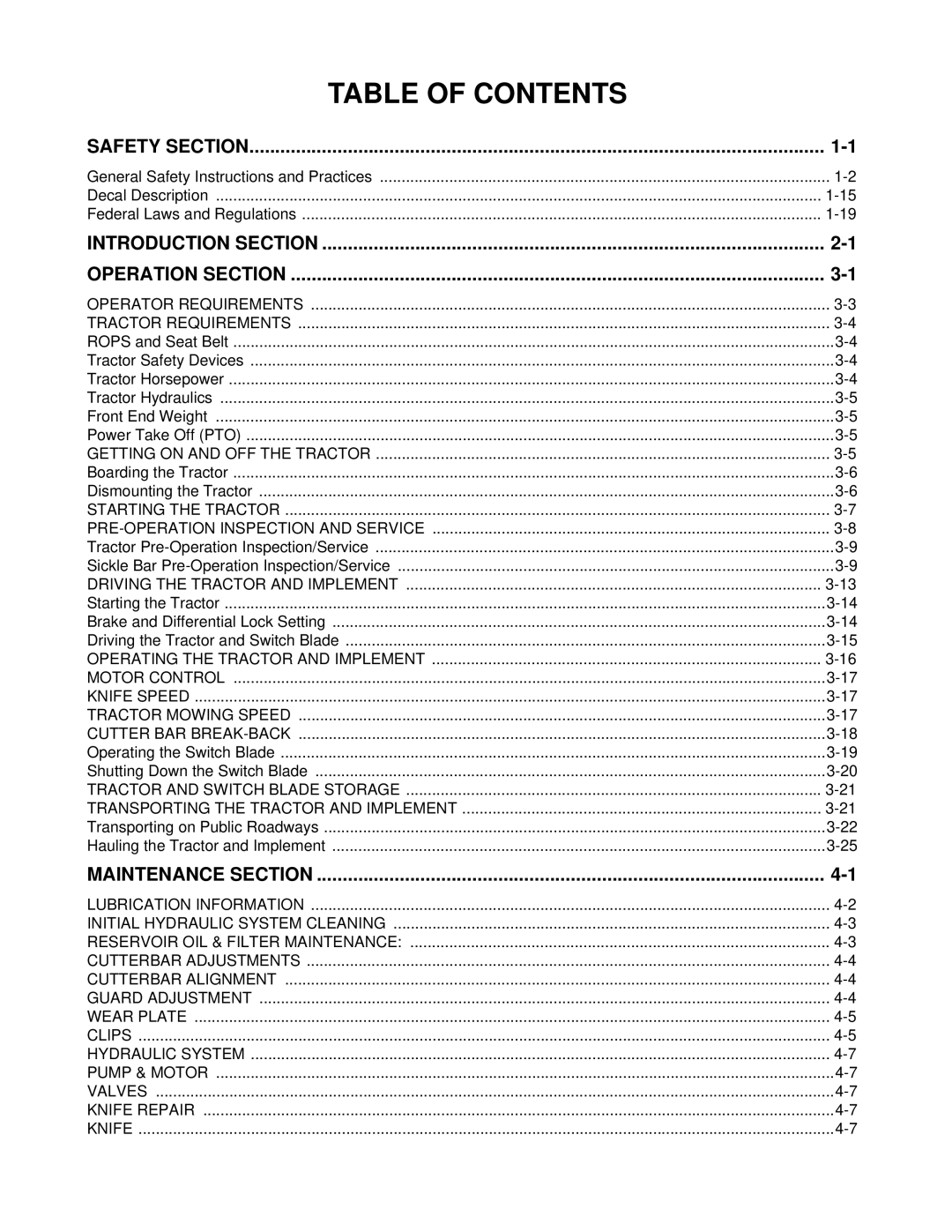 Alamo 5, 6 manual Table of Contents 