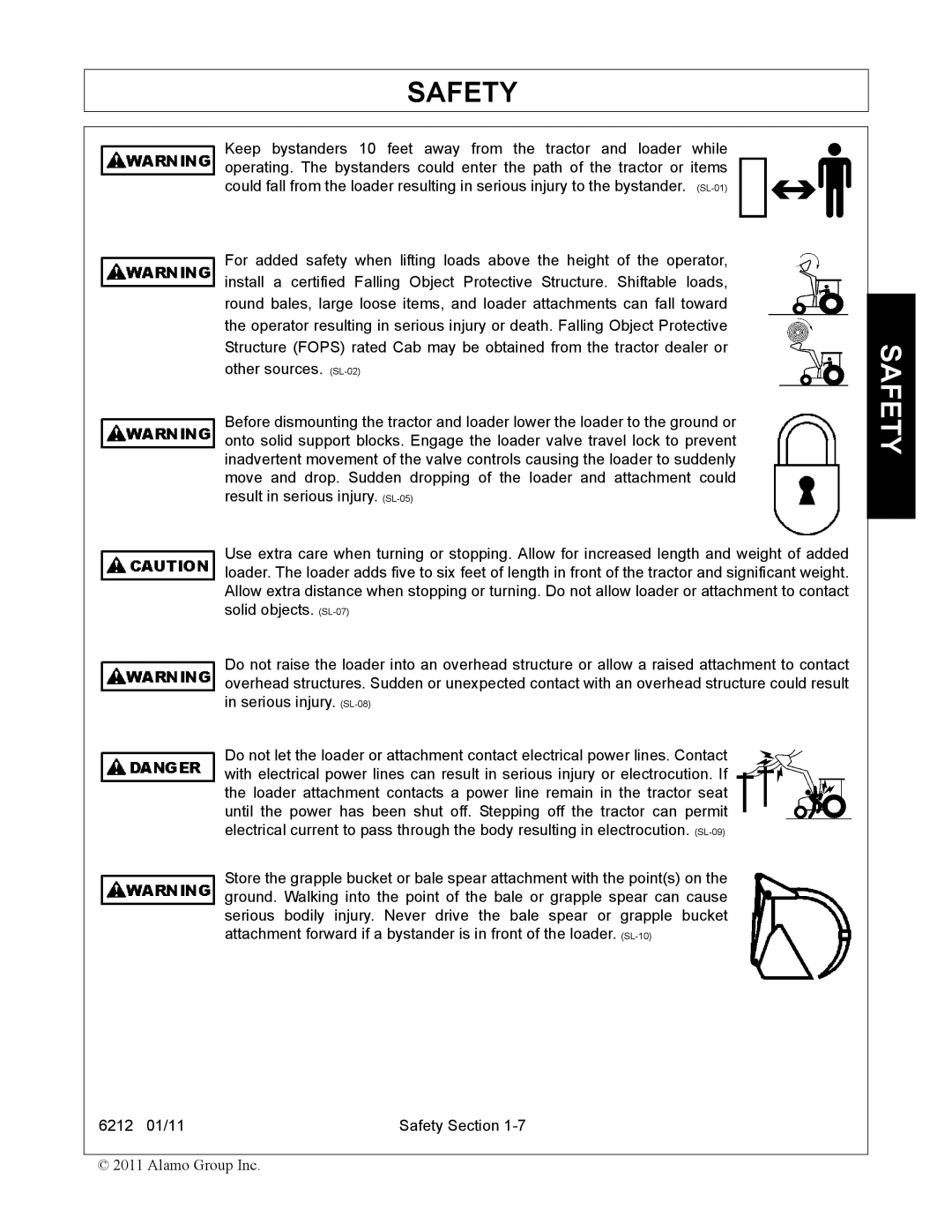 Alamo manual 6212 01/11 Safety Section 