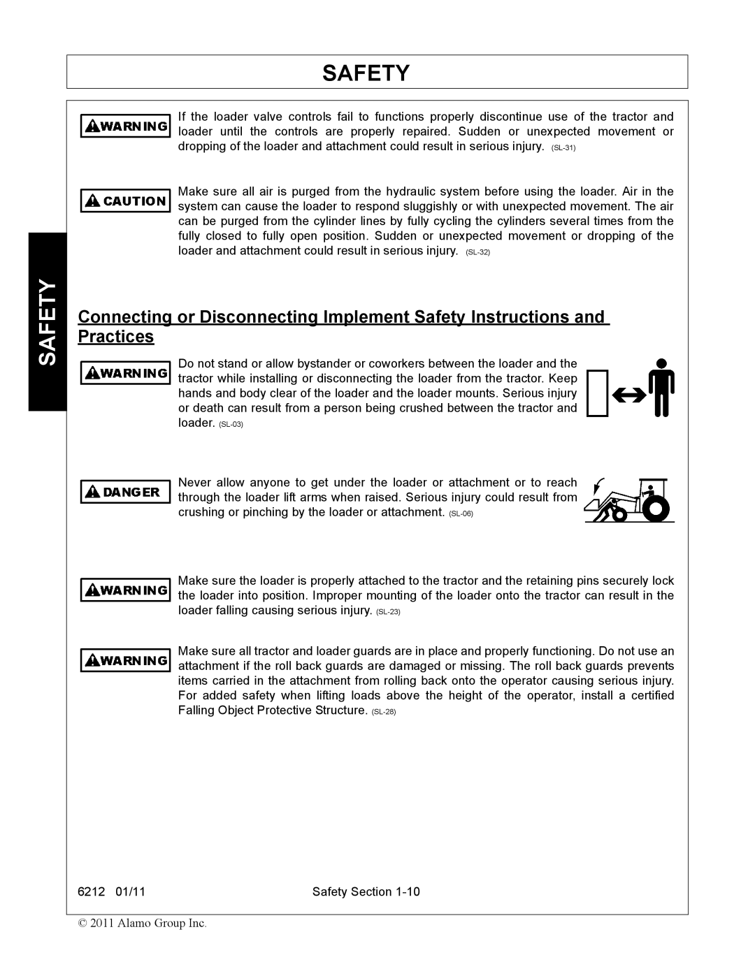 Alamo 6212 manual Safety 