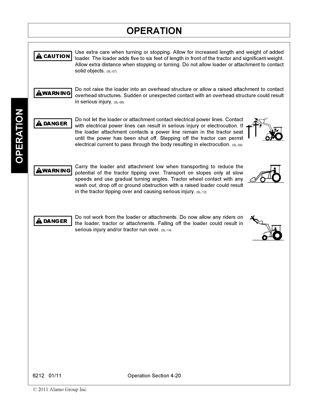 Alamo 6212 manual Operation 