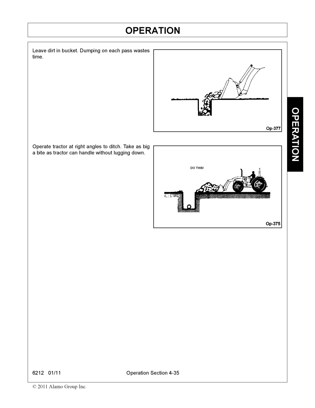 Alamo 6212 manual Operation 