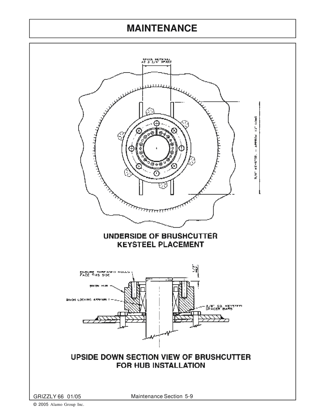 Alamo manual Grizzly 66 01/05 Maintenance Section 