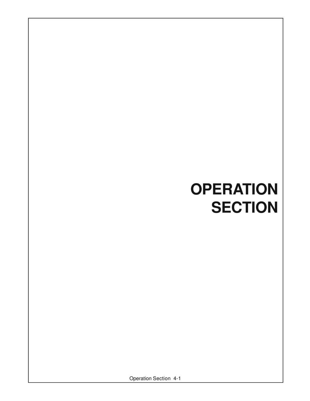 Alamo 66 manual Operation Section 