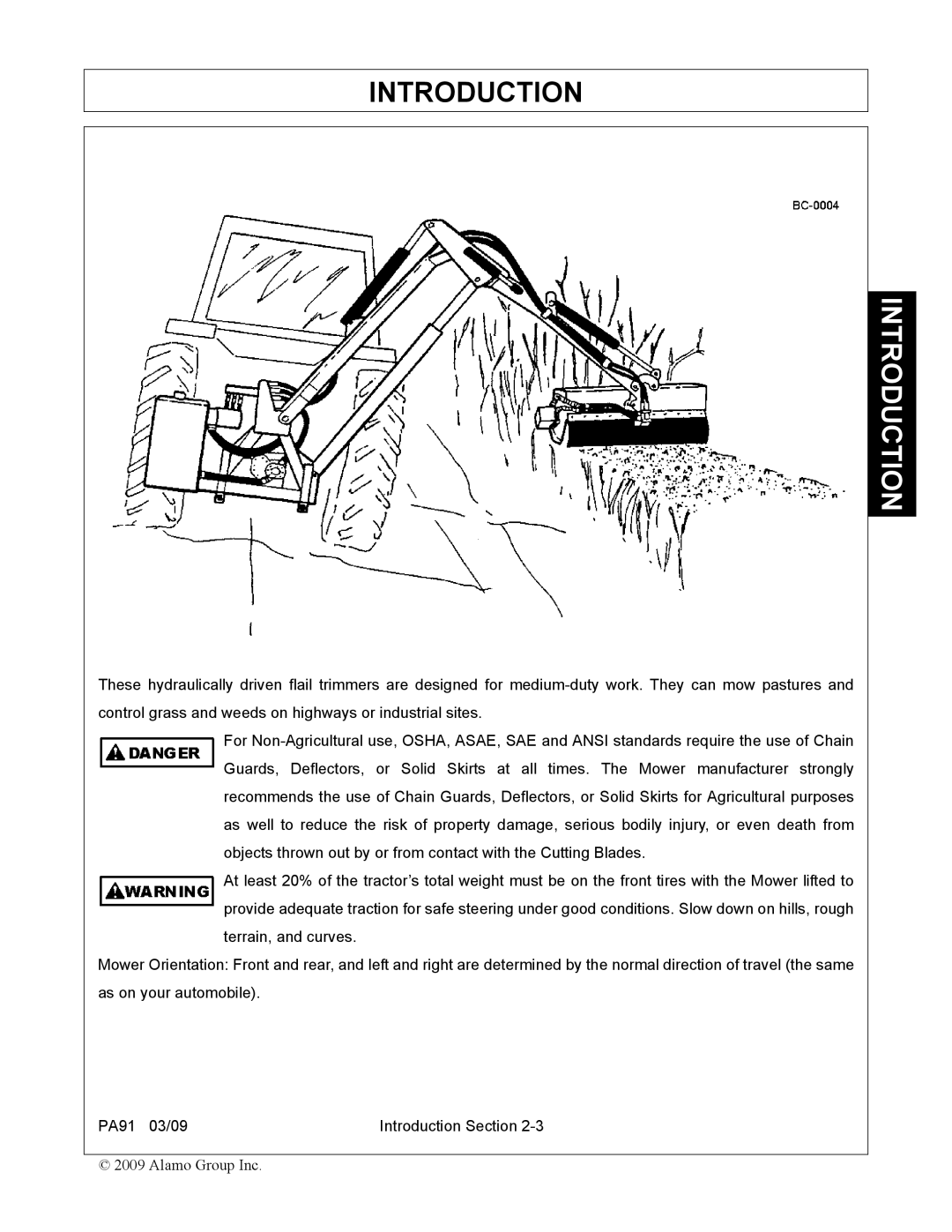 Alamo 7191852C manual Introduction 