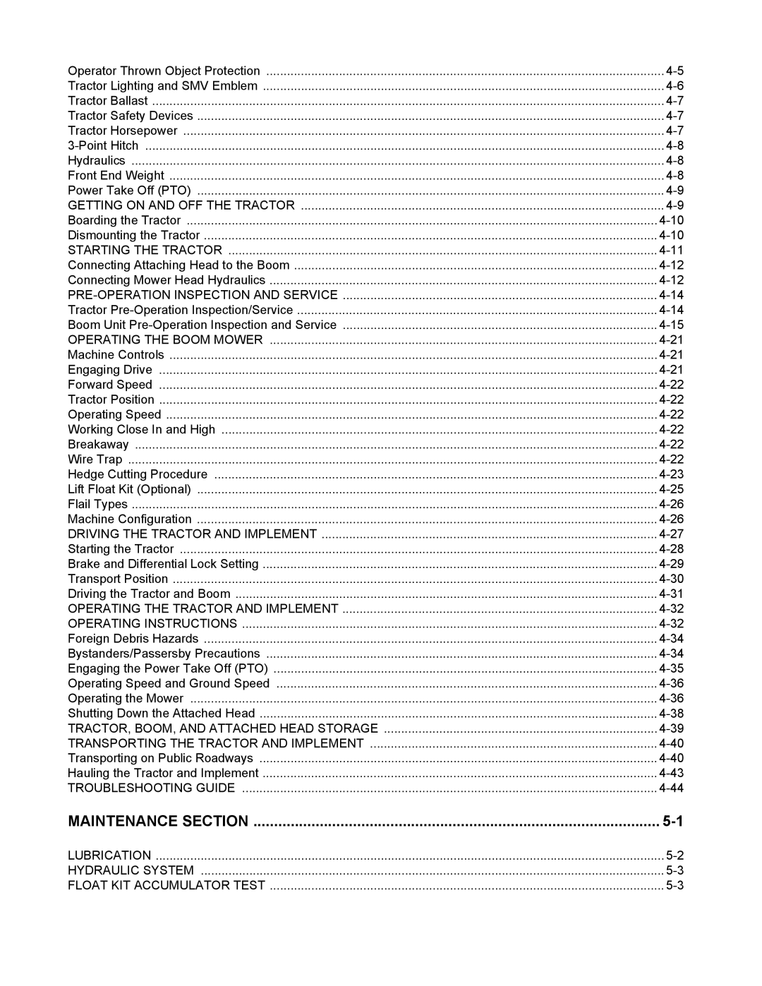 Alamo 7191852C manual Maintenance Section 