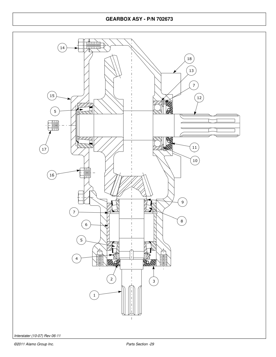 Alamo 803213P manual Gearbox ASY P/N 