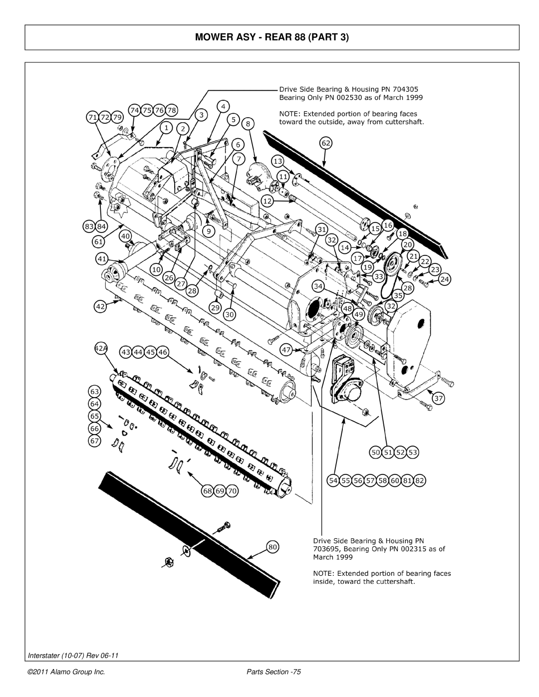 Alamo 803213P manual Mower ASY Rear 88 Part 