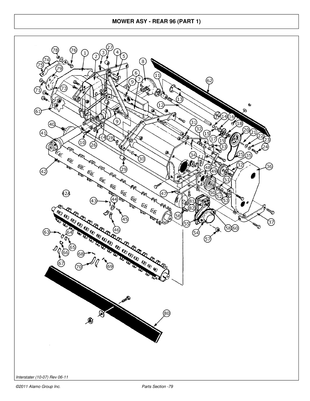 Alamo 803213P manual Mower ASY Rear 96 Part 