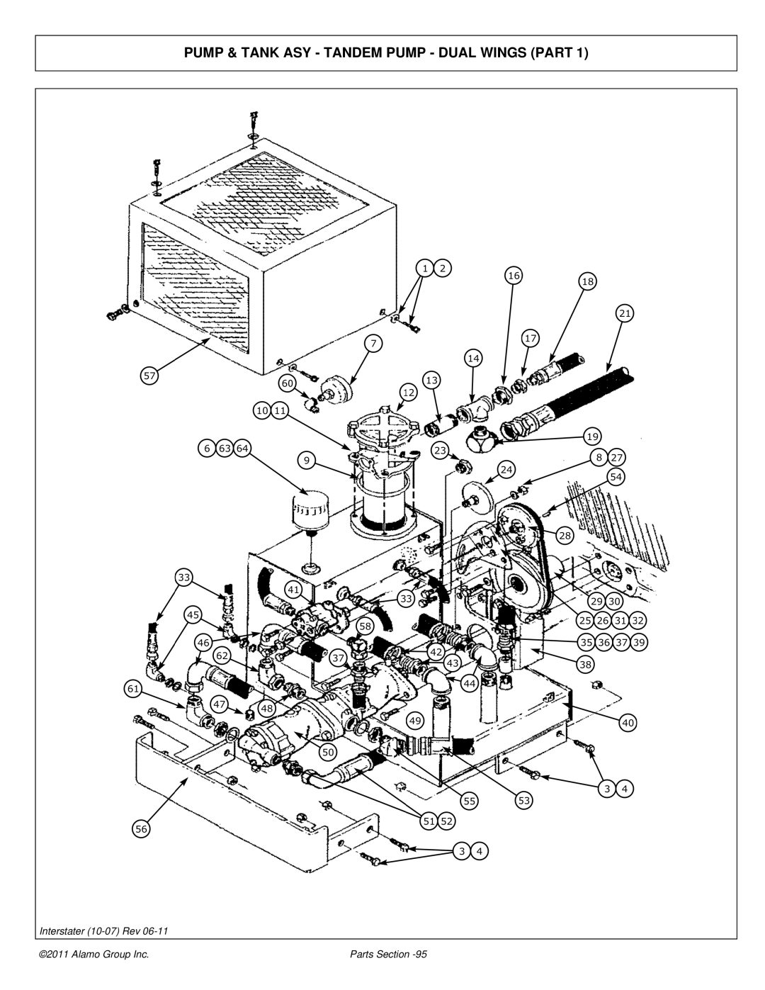 Alamo 803213P manual Pump & Tank ASY Tandem Pump Dual Wings Part 