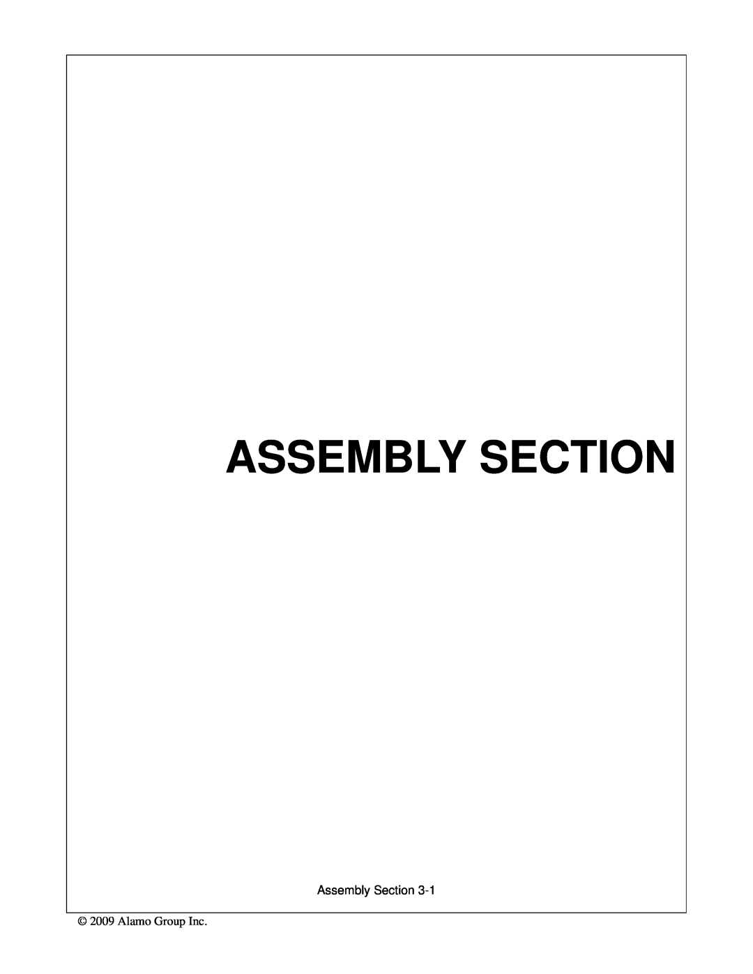 Alamo 803350C manual Assembly Section 