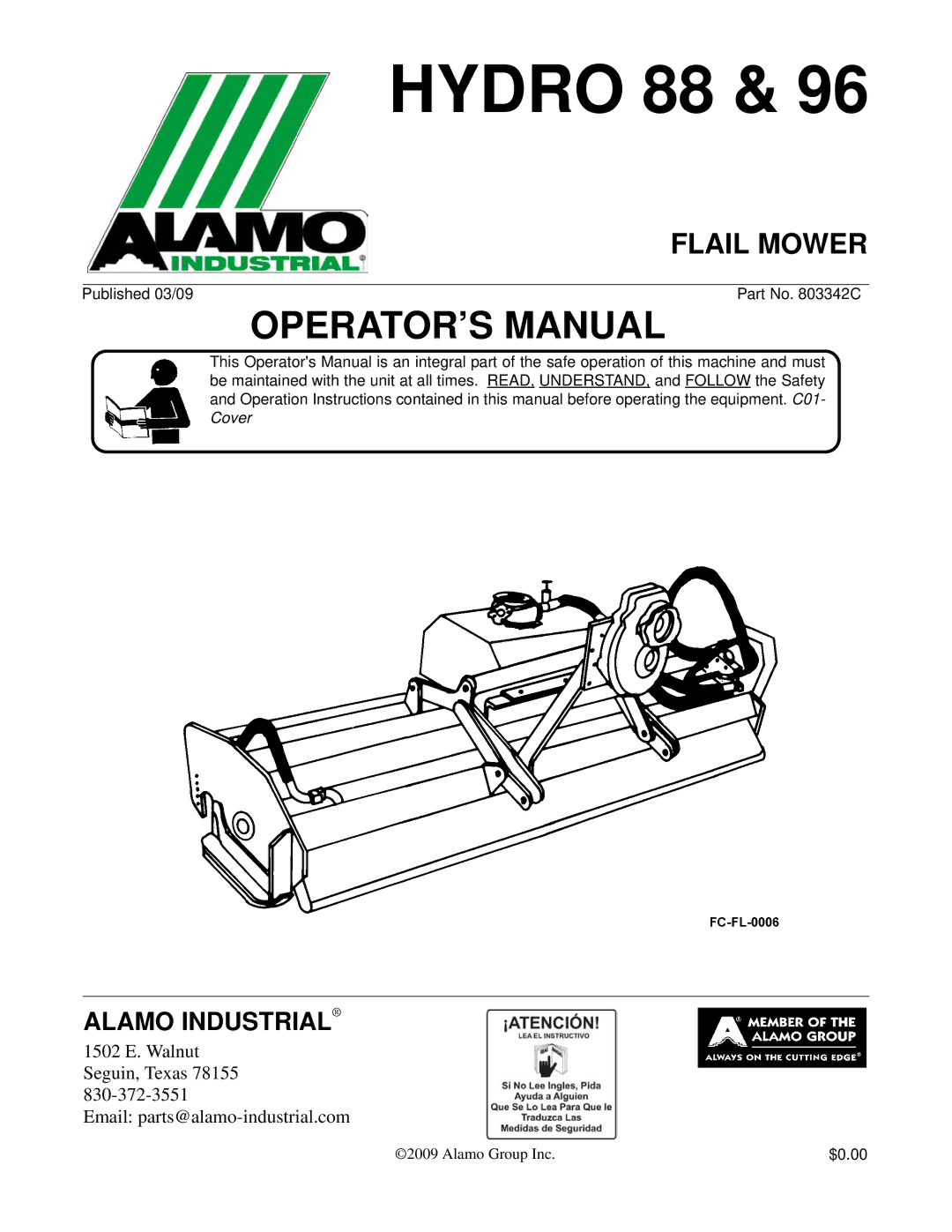 Alamo 96 manual Hydro 88 