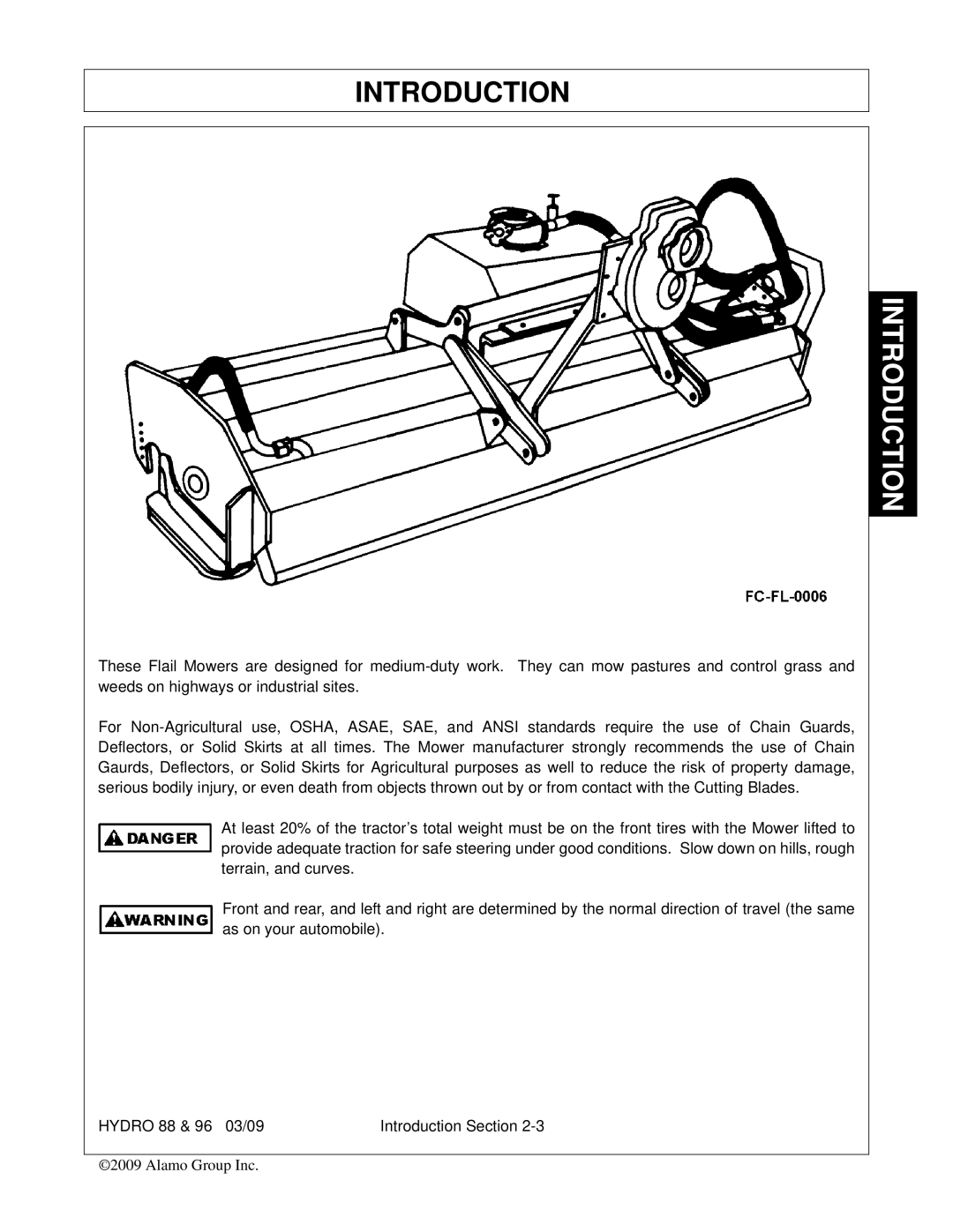 Alamo 88, 96 manual Introduction 