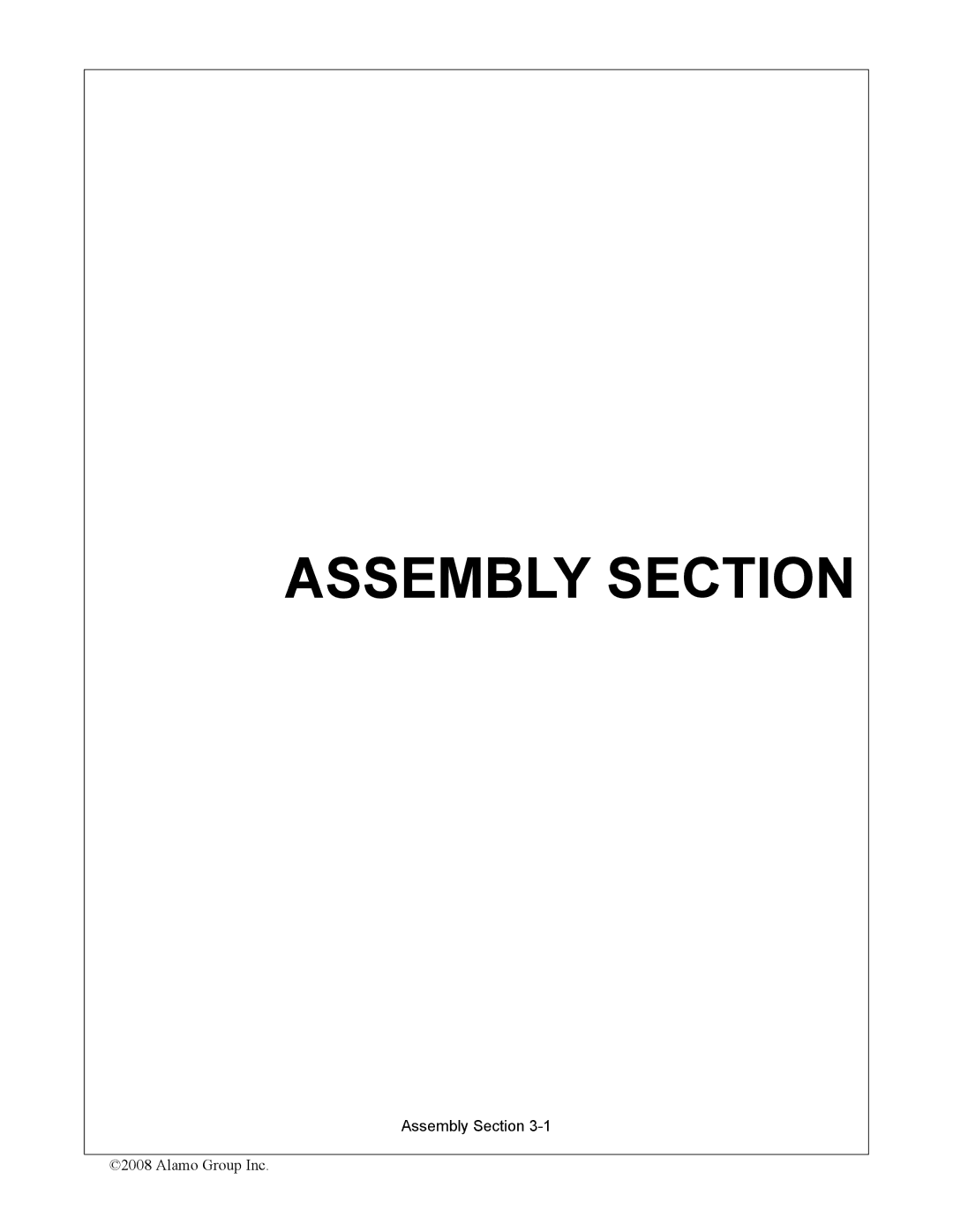 Alamo A60, A72 manual Assembly Section 