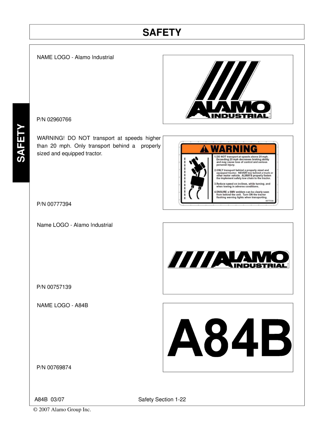 Alamo manual Name Logo A84B 