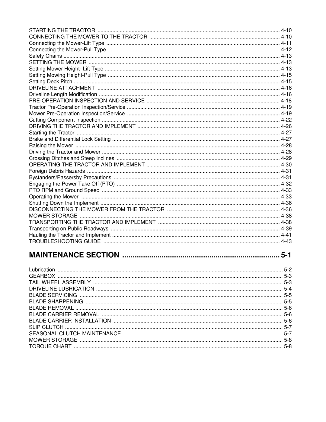 Alamo A84B manual Maintenance Section, PRE-OPERATION Inspection and Service 