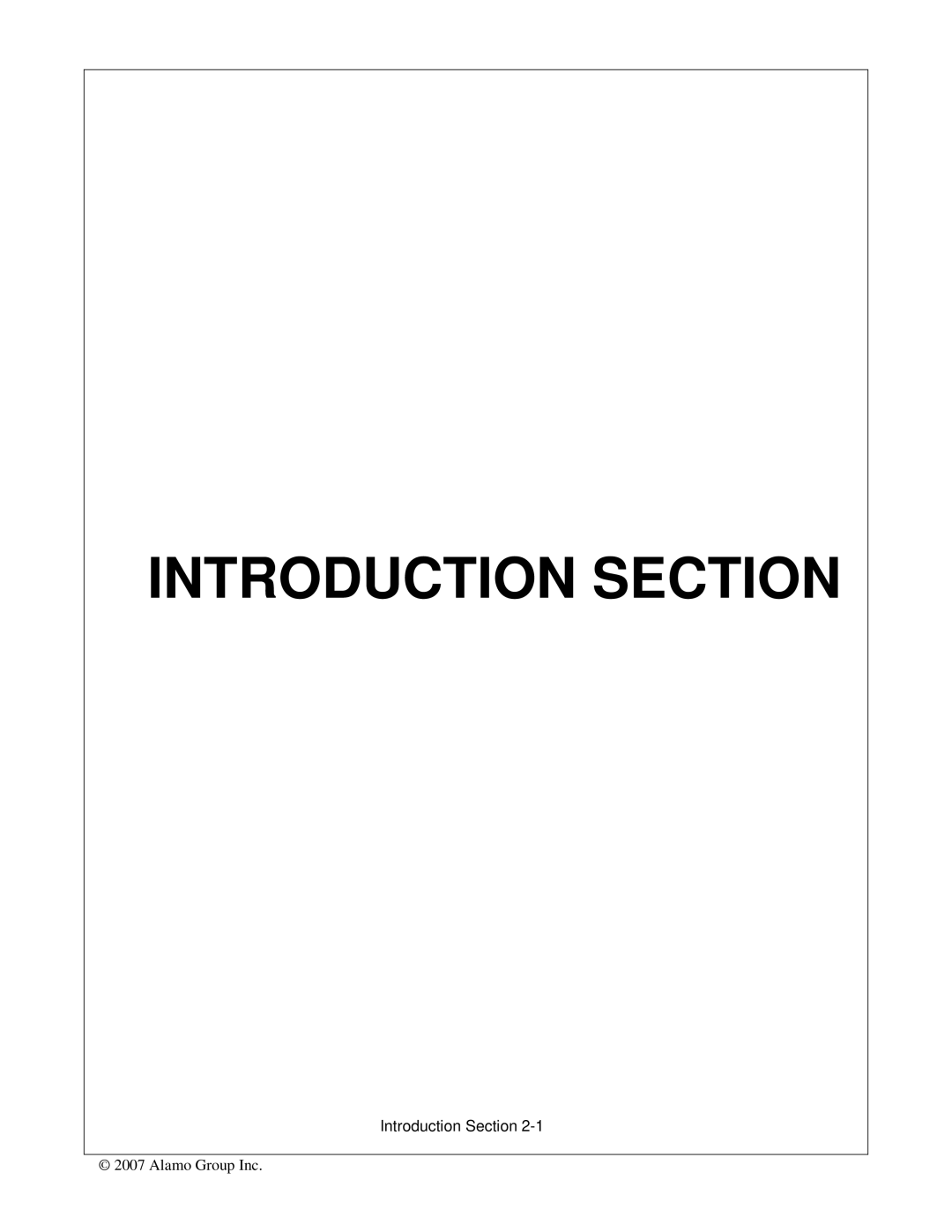 Alamo A84B manual Introduction Section 