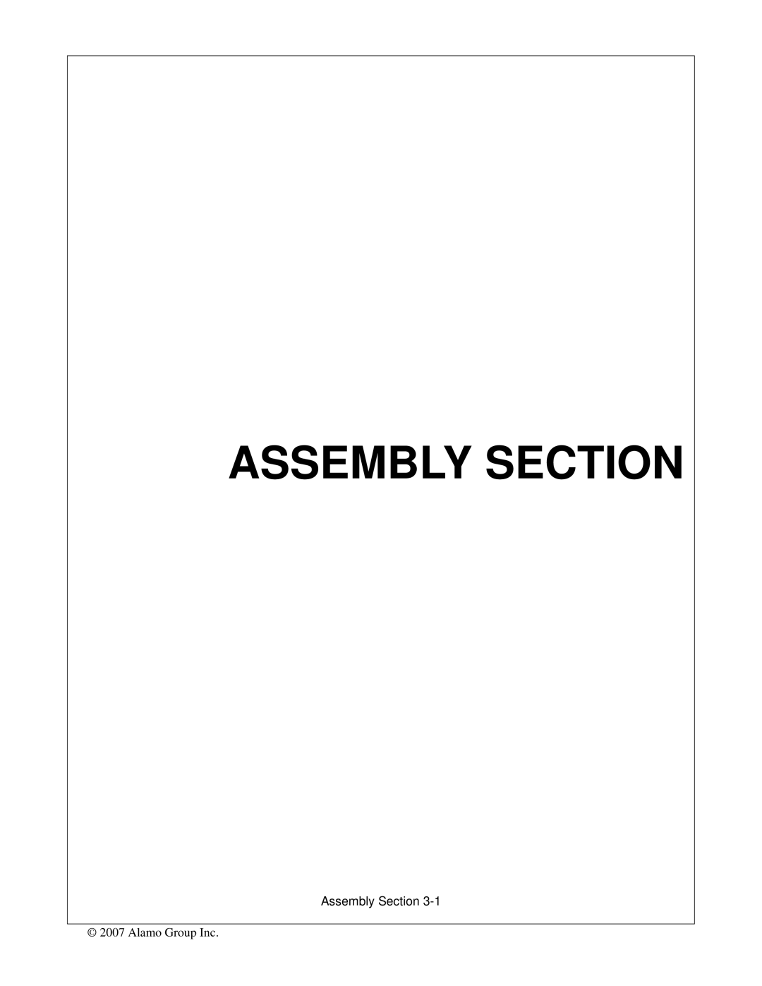 Alamo A84B manual Assembly Section 