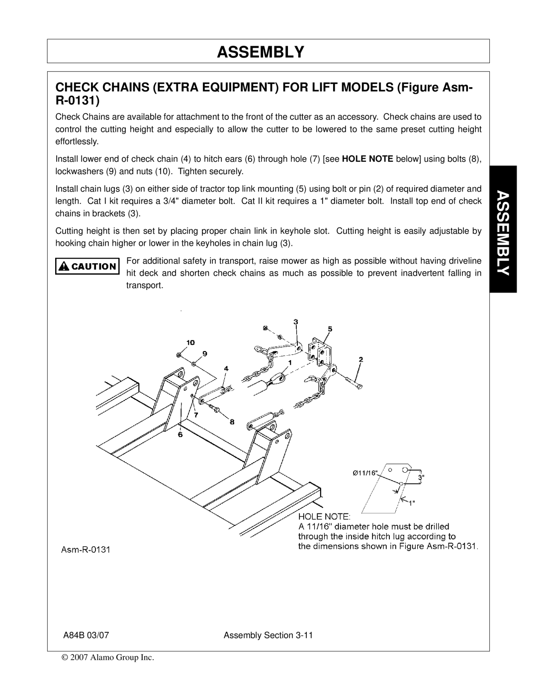 Alamo A84B manual Assembly 