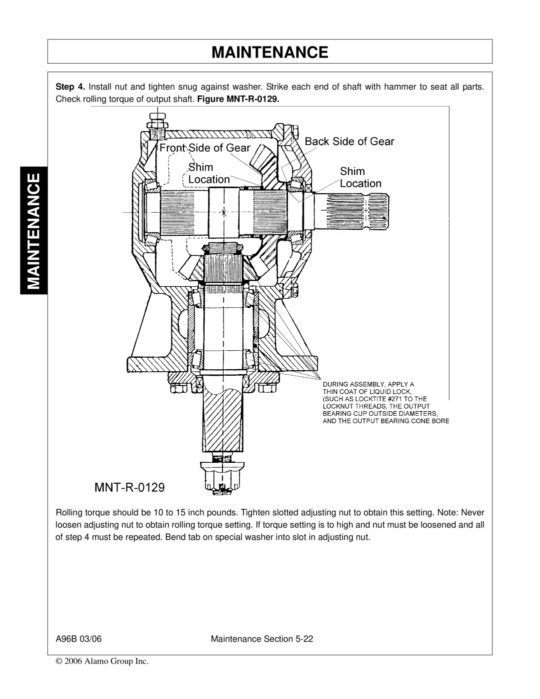 Alamo A96B, FC-0015, FC-0016, 00761808C manual Maintenance 