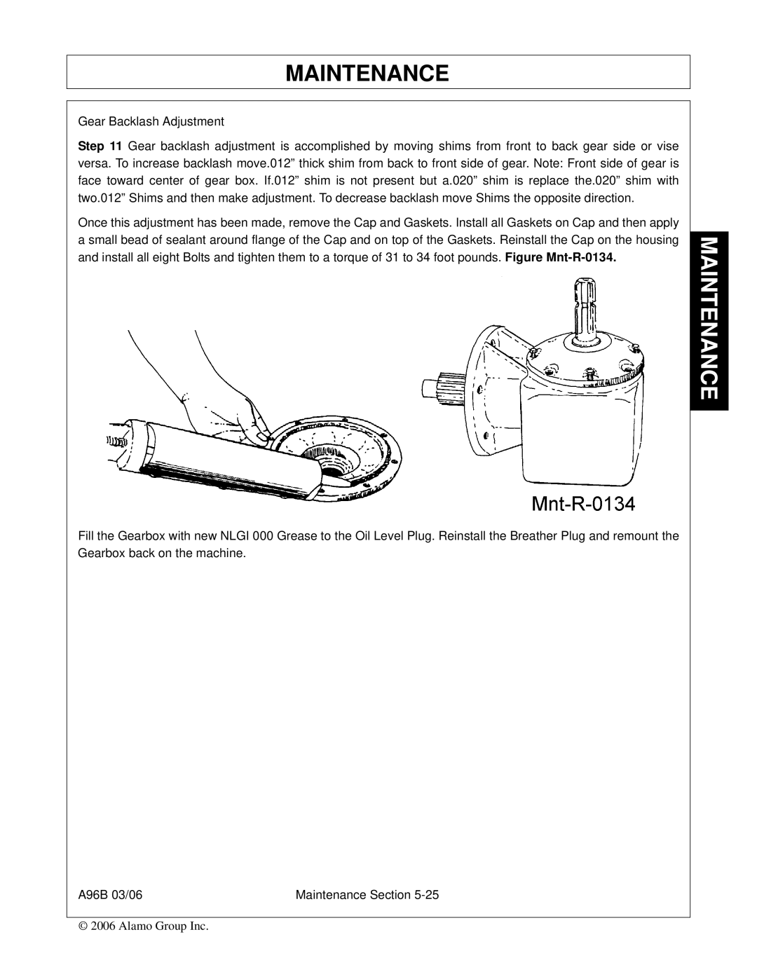 Alamo 00761808C, A96B, FC-0015, FC-0016 manual Maintenance 