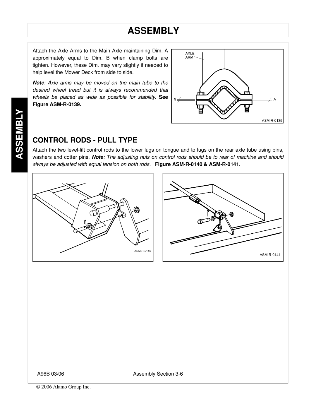 Alamo FC-0016, A96B, FC-0015, 00761808C manual Control Rods Pull Type, Figure ASM-R-0139 