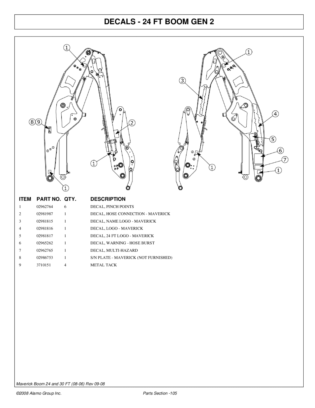 Alamo Boom Arm Mower manual 02986753 