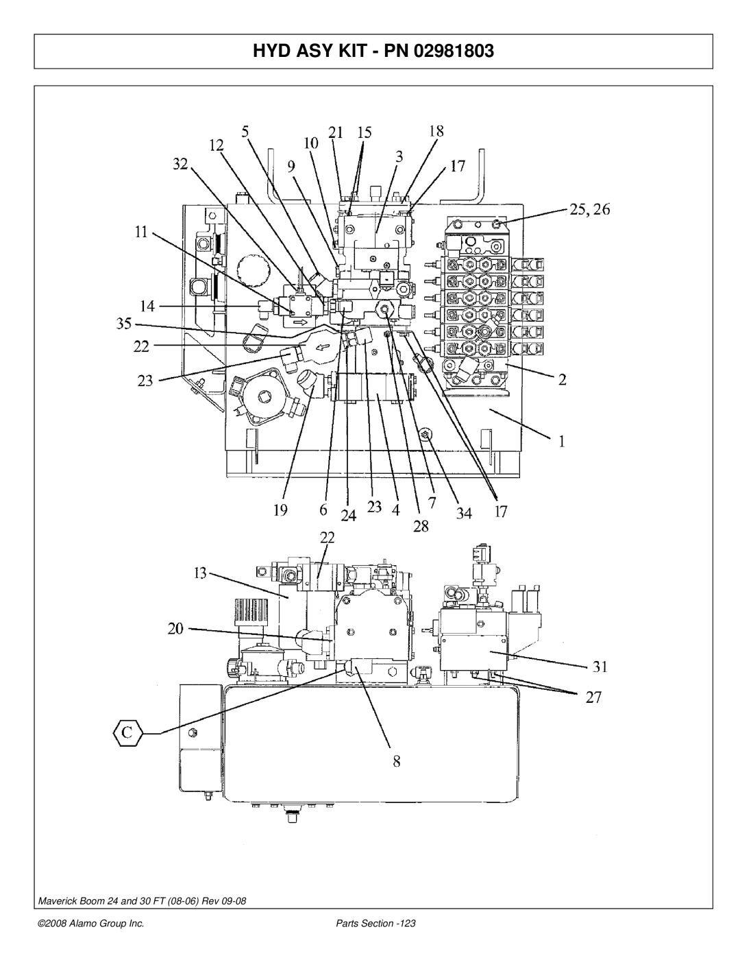 Alamo Boom Arm Mower manual Hyd Asy Kit Pn 