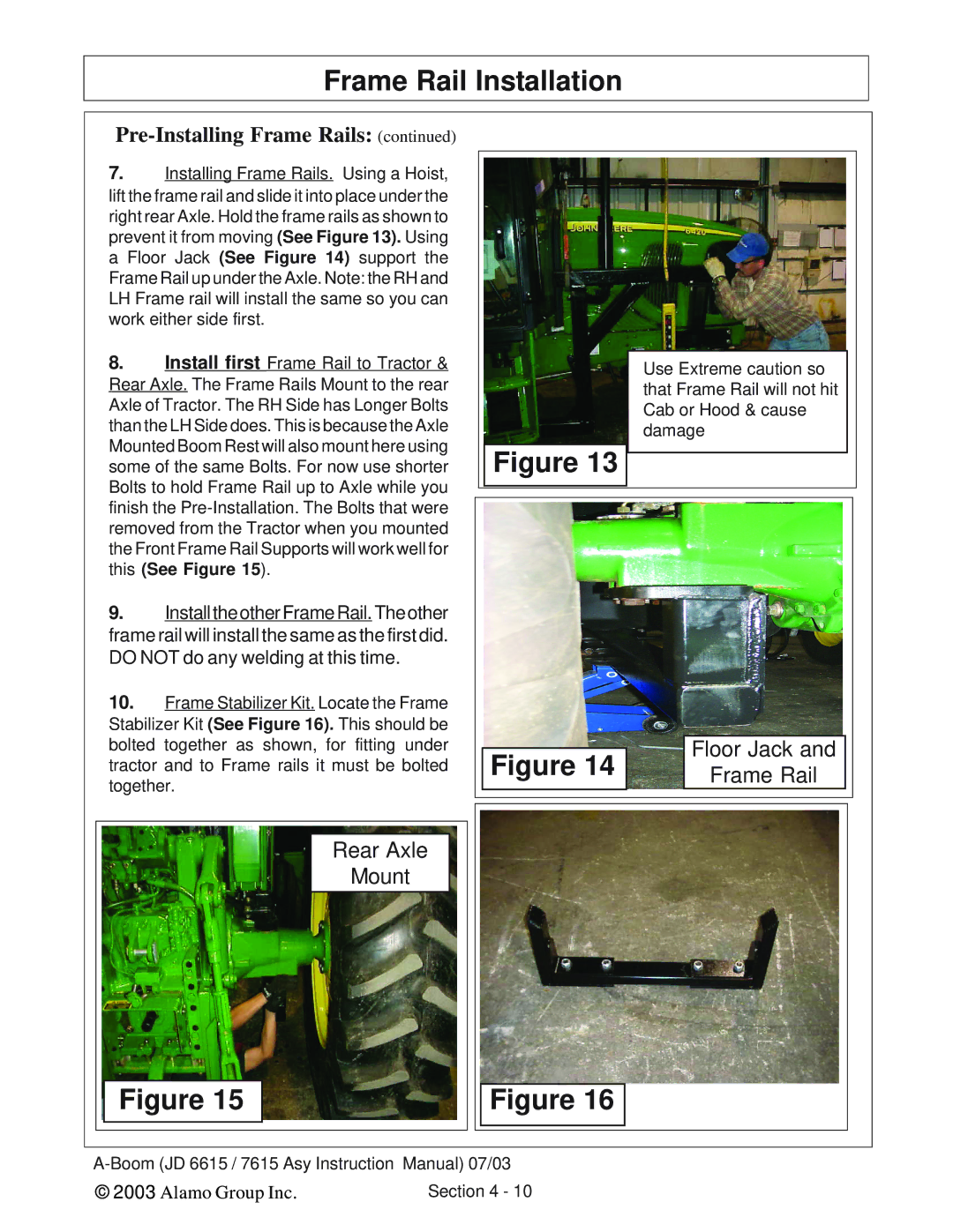 Alamo DSEB-D16/SAS instruction manual Floor Jack 