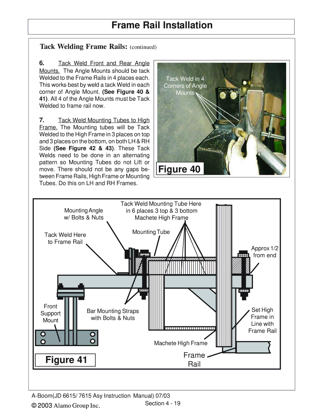 Alamo DSEB-D16/SAS instruction manual Frame 