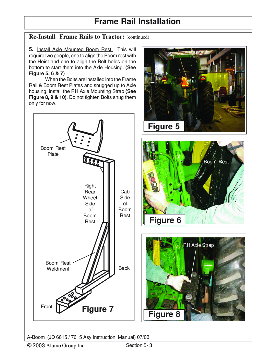 Alamo DSEB-D16/SAS instruction manual Boom Rest 