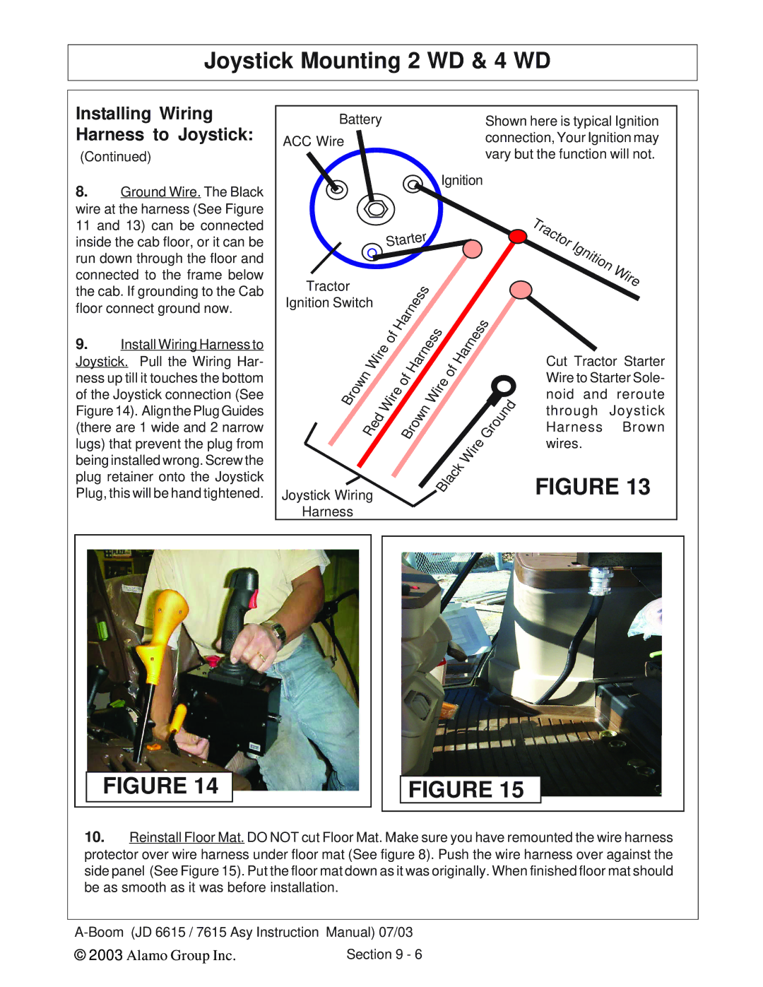 Alamo DSEB-D16/SAS instruction manual Installing Wiring Harness to Joystick, Align the Plug Guides 