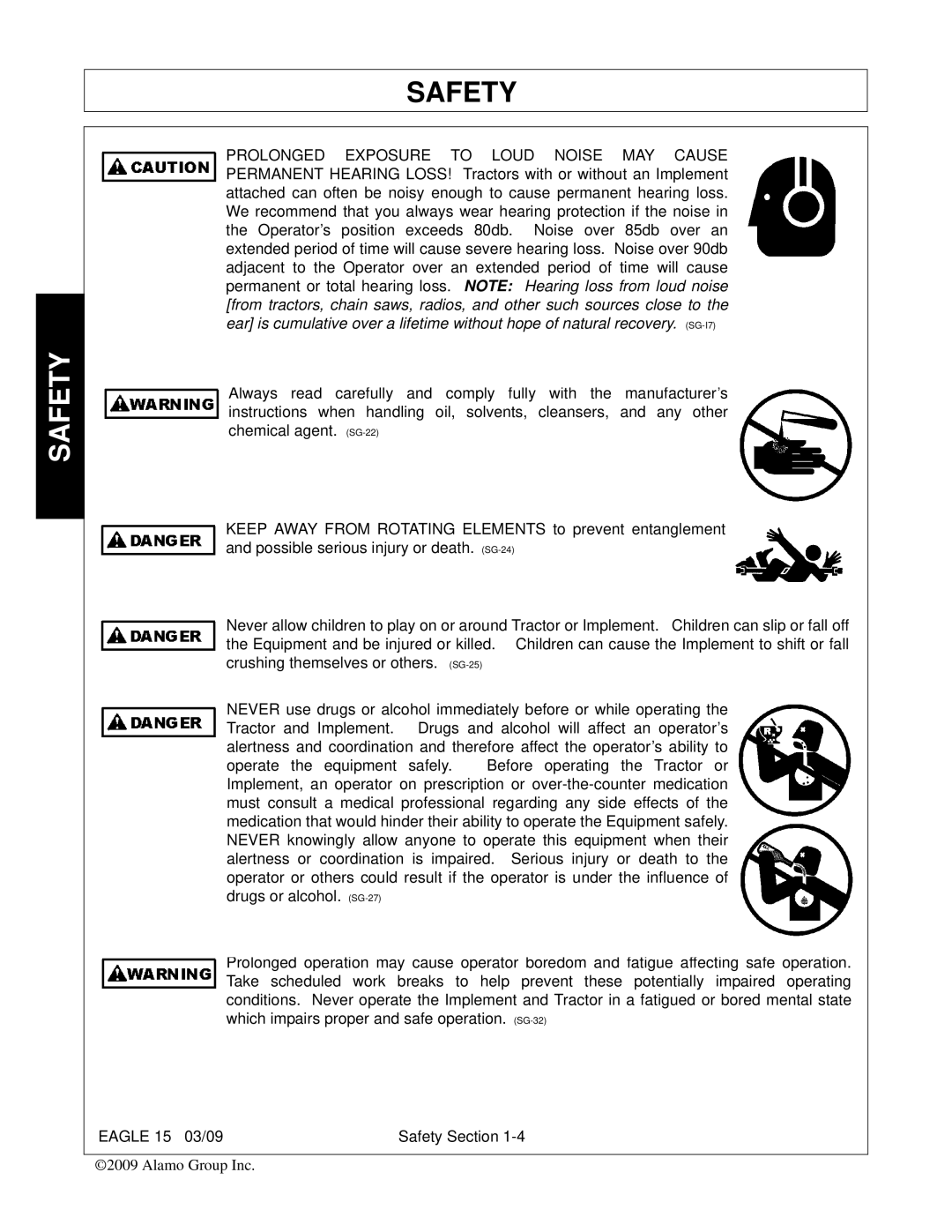 Alamo EAGLE 10/15 manual Safety 