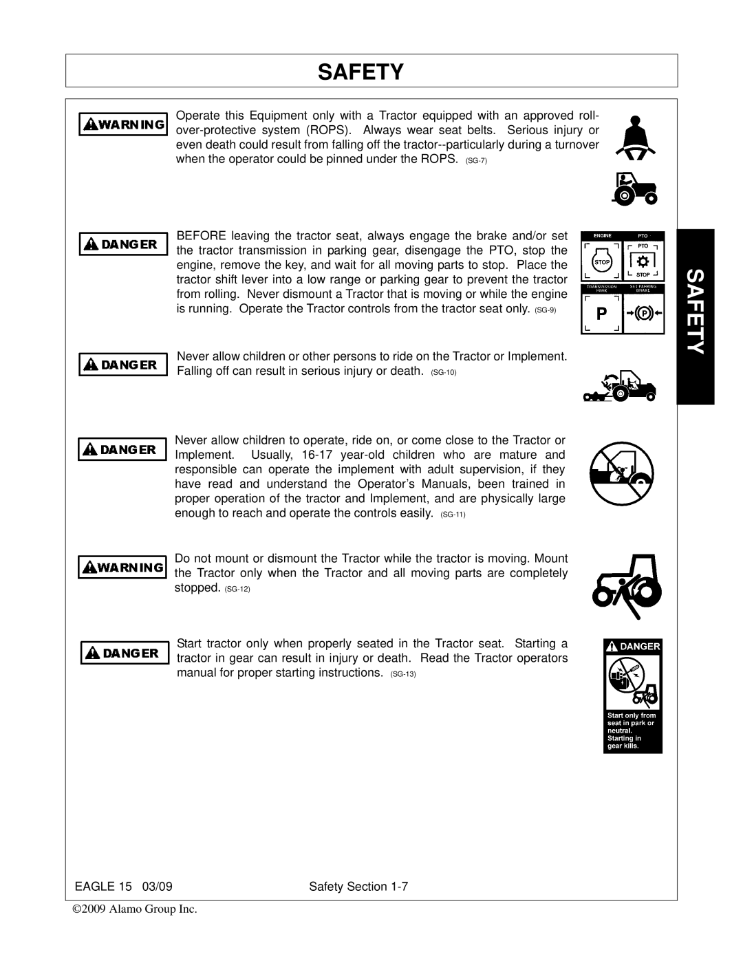 Alamo EAGLE 10/15 manual Safety 