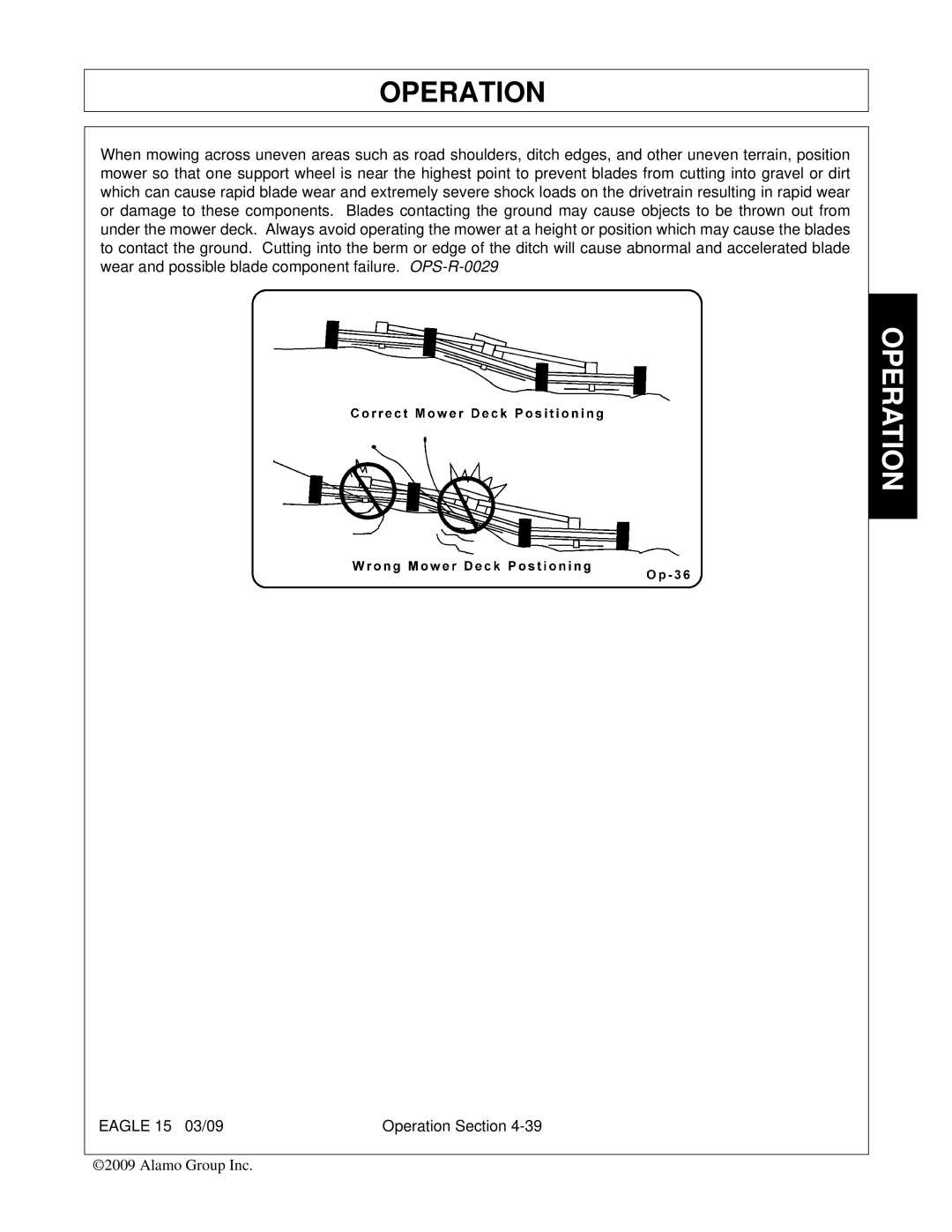 Alamo EAGLE 10/15 manual Operation 