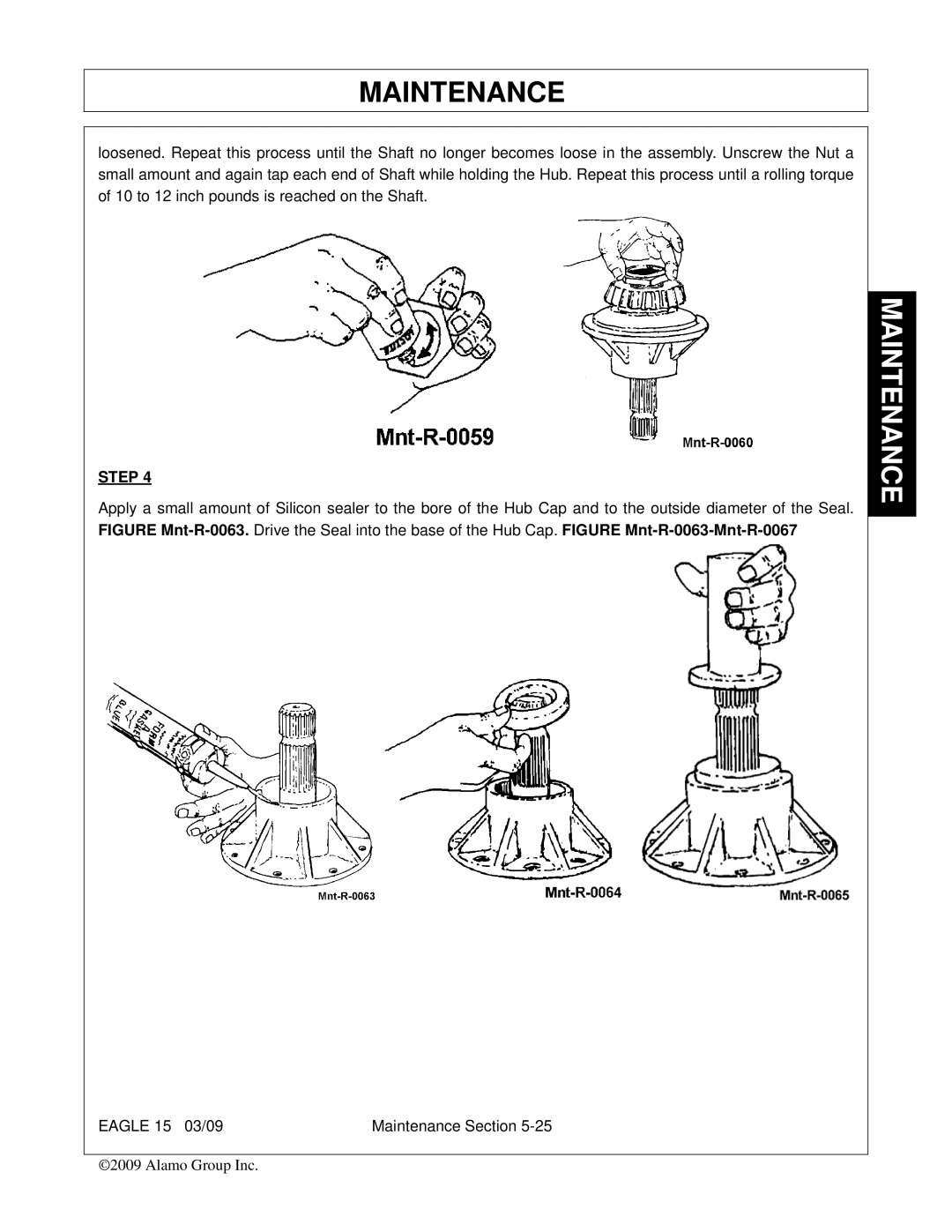 Alamo EAGLE 10/15 manual Maintenance 