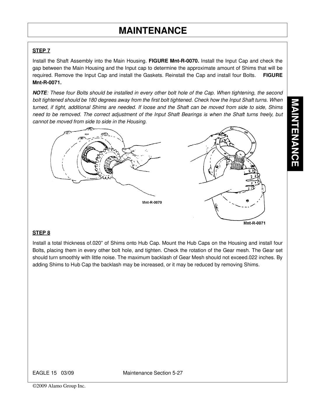 Alamo EAGLE 10/15 manual Mnt-R-0071 