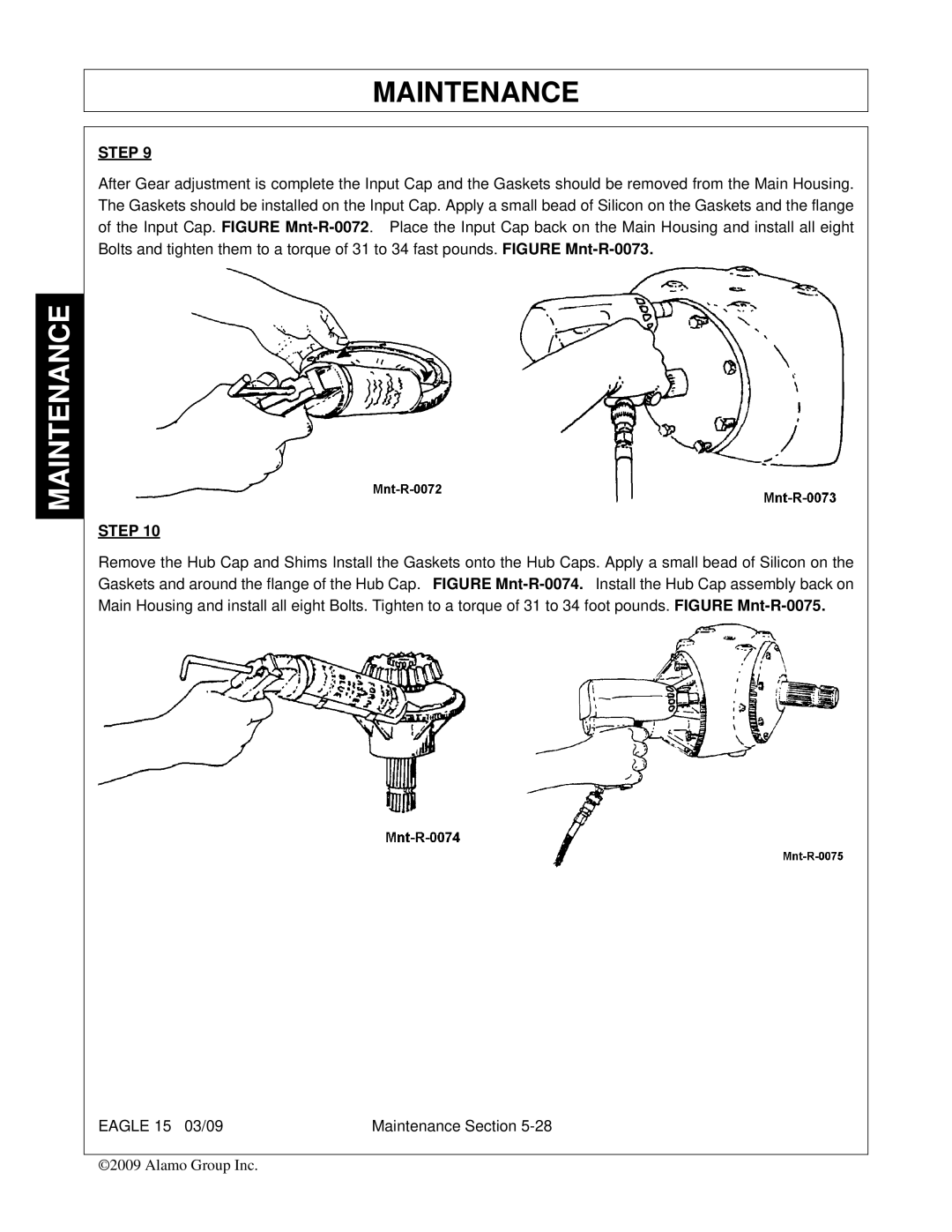 Alamo EAGLE 10/15 manual Maintenance 