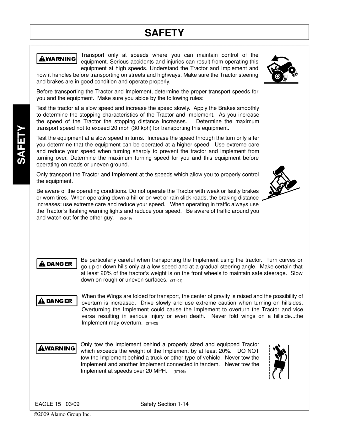 Alamo EAGLE 10/15 manual Safety 